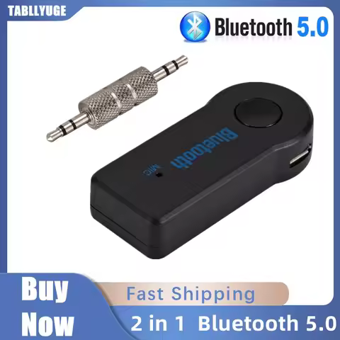 2 in 1 Wireless Bluetooth 5.0 Transceiver Adapter 3.5mm Car Music Audio AUX A2dp Car Bluetooth Recei