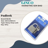 GINCO BLISS Top Security Padlock Heavy Duty Lock Kunci Mangga 40mm/50mm