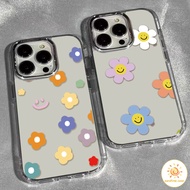 Mobile Phone Case Photo Frame Clear Metal Flowers Smiley iPhone 11 For 11 12 13 14 15Pro MAX X XS XR