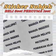 [2set] Sticker Label Subjek | Sticker Subjek Buku | Label Subjek Buku | Subjek Sek Keb | Subjek Sek 