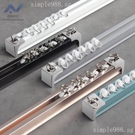 Thickened Aluminum Alloy Curtain Track Slide Mute Side Top Mounted Curtain Straight Track Slide Rail Roman Rod Curtain Rod Single and Double Track VC14