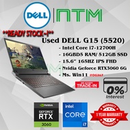 #DG367 Gaming Laptop USED DELL G15 (5520) Intel Core i7-12700H 16GB DDR5 RAM 512GB SSD Nvidia RTX306