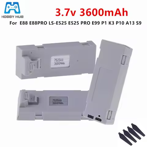 3.7V 3600mAH Battery/ 3.7 v USB Charger For E88 E88S E88EVO E525 E525pro K10 P5 RC Quadcopter Drones