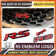 RS 3D Metal Emblem Logo RS LED Front Grill Rear Bonnet Honda Civic FE City Myvi Bezza RS Convertor Accessories