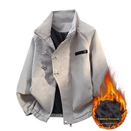 Echo Ridge Men's and Women's Retro High End Thick Warm Collar Button Jacket