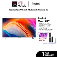 Redmi Max 98-inch 4K Smart Android TV 120HZ UHD HDR High-Resolution TV MIUI (98''/4GB+64GB)