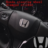 Honda Car Steering Wheel Logo Diamond Emblem Decoration Stickers Car Accessories for Accord City Civic CRV HRV Jazz Odyssey Stream CRZ