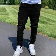 1pc YK2 Plus Size Men's Slim Fit Skinny Jeans Streetwear