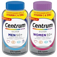 American Centrum Silver Strawts 50 Middle Elderly Multivitamin 275 Capsules Mineral 200 Capsules Men