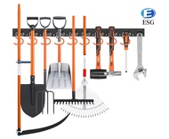 ที่ยึดผนังที่แขวนเครื่องมือแบบปรับได้สำหรับเครื่องมือสวน Garage Wall Mount Tool Organizer Storage Ra
