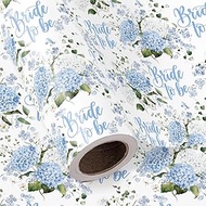 WRAPAHOLIC Wedding Wrapping Paper - Mini Roll - 17 Inch x 16.5 Feet - Bride to be and Hydrangea Flor
