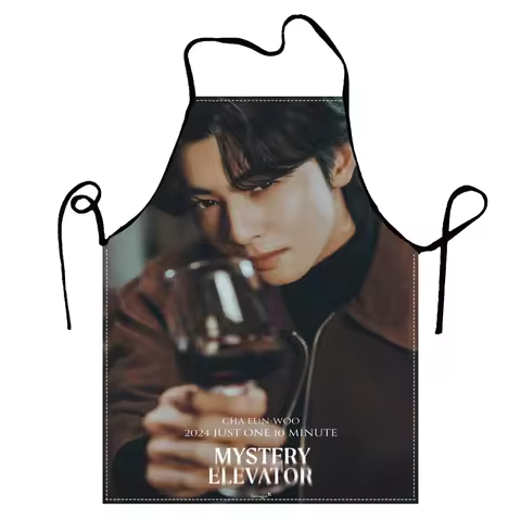 Cha EunWoo Apron Featuring a Tabby with Glasses for Men And Women