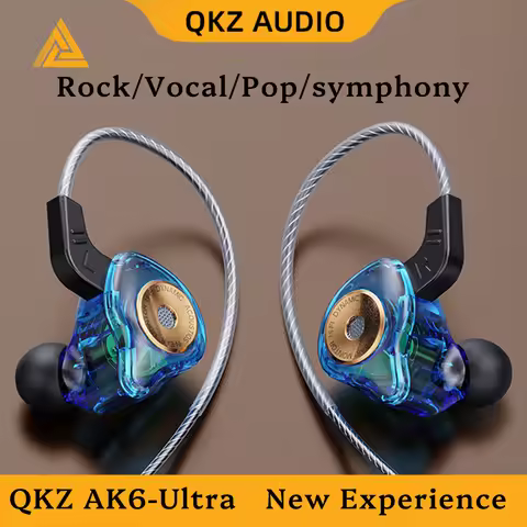 QKZ AK6-Ultra Professional Dynamic Driver Earphones Hi-Res HiFi Stereo 3.5MM AUX In-ear Earbuds Nois