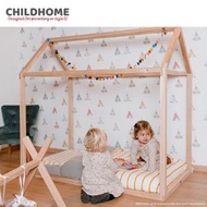 CHILDHOME - 兒童屋型木床架 / 木床 148 x 78 x 138 cm - 天然