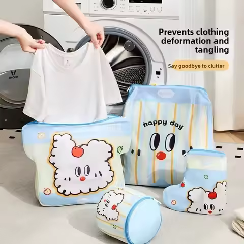 4pcs /set Anti-deformation Classification Laundry Bag Fine Mesh Thickened Lingerie Wash Bags Saving 