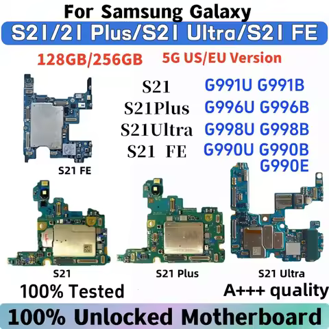 100% Working Unlocked Motherboard for Samsung Galaxy 5G S21 G991 S21FE G990 S21 Ultra G998U G998B S2