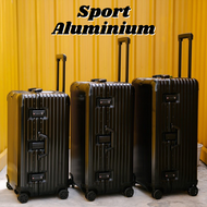 Tpartner กระเป๋าเดินทาง ขนาด 32 นิ้ว กระเป๋าเดินทางล้อลาก  รุ่นSport Aluminium วัสดุอลูมิเนียมแท้ทั้งใบ ดีไซน์ทรงถัง  รับประกัน 1 ปี Gold 32 นิ้ว One