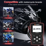 【 YAMAHA/Honda/Suzuki】Ancel MT100รถจักรยานยนต์ OBD2เครื่องสแกนเนอร์เครื่องยนต์/เครื่องอ่านรหัสระบบ A