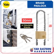 YALE Brass Padlock 50mm Adjustable Hardened Shackle Keys Y110/50/155/1