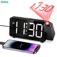 ORIA Projection Alarm Clock Digital Clock with 180° Rotatable Projector 9mins Snooze for Bedroom