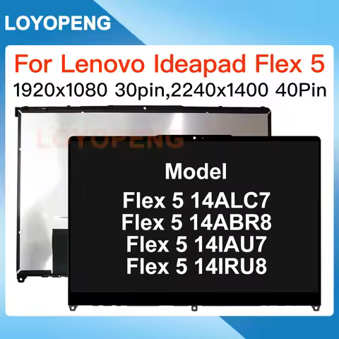 New Touch Screen 14” For Lenovo IdeaPad Flex 5 14IAU7 14ALC7 14ABR8 14IRU8 82R7 82R9 82XX 82Y0 LCD D