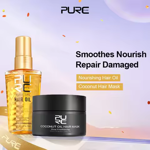 PURC Nourishing Argan Oil + Coconut Oil Hair Mask Smoothing Strengthen Repair Damaged Hair Shine Sof
