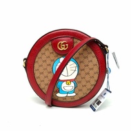 GUCCI 拼色PVC金扣GUCCIxDoraemon哆啦A夢聯名圓餅包肩背包