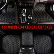 3Pcs Custom Leather Car Foot Mats Interior Accessories For Mazda 6 3 CX4 CX3 CX5 CX7 CX30 Mazda Axel 2008-2022 year