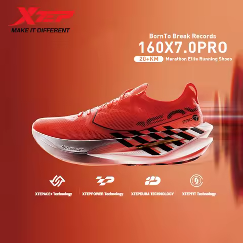 Xtep 160X 7.0 Pro Running Shoes 2025 Cushioning Shock Sneakers Professional Marathon PB Carbon Plate