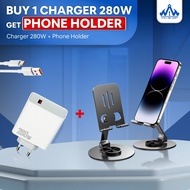 Migoz UltraPower Combo – 280W Fast Charging Android Charger + Metal Phone Holder for hp and tablet