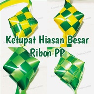 KETUPAT HIASAN BESAR RIBBON PP 20CM HANDMADE HARI RAYA