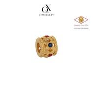 24k / 999 Gold Filigree Pendant / 24k Gold Barrel Pendant