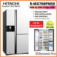 Hitachi R-MX700PMS0 Deluxe Side by Side Fridge 569L FREE 1.8L RICE COOKER RZ-PMA18Y (worth $219)