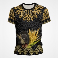 [] T-shirt Kaamatan (Sunduvan Kaamatan) Jersey Corak Etnik Borneo Round Neck