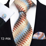 8CM Tie Handkerchief Cufflink Set Necktie Man's Floral Shirt Accessories Neck Tie Sets For Wedding