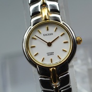 Near MINT CITIZEN Exceed 4420-E40646 White Bracelet Quartz Ladies Watch 1989