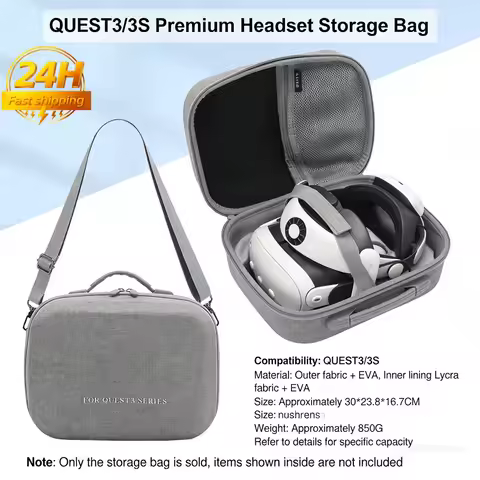 VR Shoulder Bag Storage Bag Hard Shell Bag Travel Carrying Box For Meta Quest 3S/Quest 3 VR Accessor