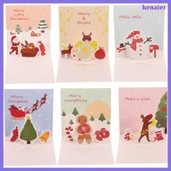 Christmas Greeting Card Xmas Family Cards -up Gift Festival Child 6 Sets kenaier
