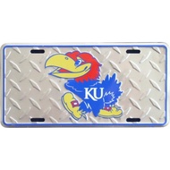 Hangtime University of Kansas - Kansas Jayhawks Diamond Emboss Metal License Plate 6 x 12
