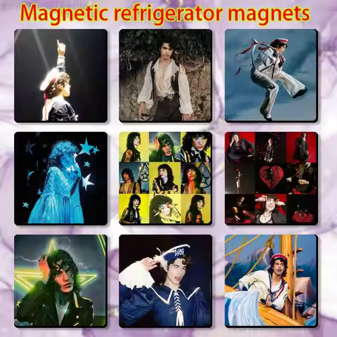 C-Conan S-Singer Gray Fridge Magnet Square Stickers Personalize Home Decor Souvenirs Gift