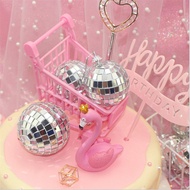 Cake Topper MIRROR BALL DISCO BALL/ DISCO ball glass foam/ decoration Cake decoration tart Christmas