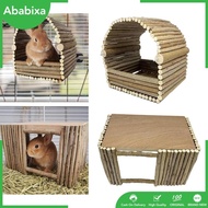 [Ababixa] Smalll Animals Hideout, Wooden Hamster Hideout House, Sleeping Playing Rabbit Hideout House Cabin for Mouse Hamster