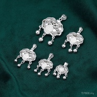Pendant Adult Gift Children 999 Brushed Longevity Lock Sterling Silver Lock Bag Safe Lock Hollow Sil