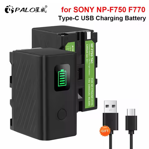 PALO NP-F750 NP-F770 Battery With USB Port for SONY NP-F990 F980 F970 F960 F550 F970 F550 F570 F750