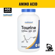 Nutricost, Taurine,  Amino Acids, Health supplement, Cardiovascular Health, Vegan, 400 Capsules