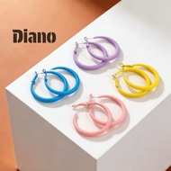 [ Diano ]Colorful Large Circle Earrings for Women Candy Color O-Shaped Stud Earrings Y669
