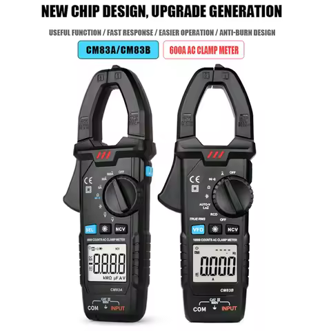 MESTEK Digital Clamp Meter 600A AC Current 600V AC/DC Voltage Capacitance Measurement Data Hold Back