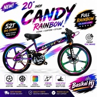 20 Inch Candy Rainbow Basikal Budak Sport Rim 52T Crank Front Disc Brake Lajak