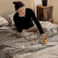 Jacquard Cotton-like Pure Cotton Four-Piece Set All Japanese Hotel Four Seasons Needle Stitching Bed
