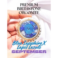 Premium Pocket Orgonite – Birth Month September Unique Birthday Special Gift Birthstone Crystal Blue